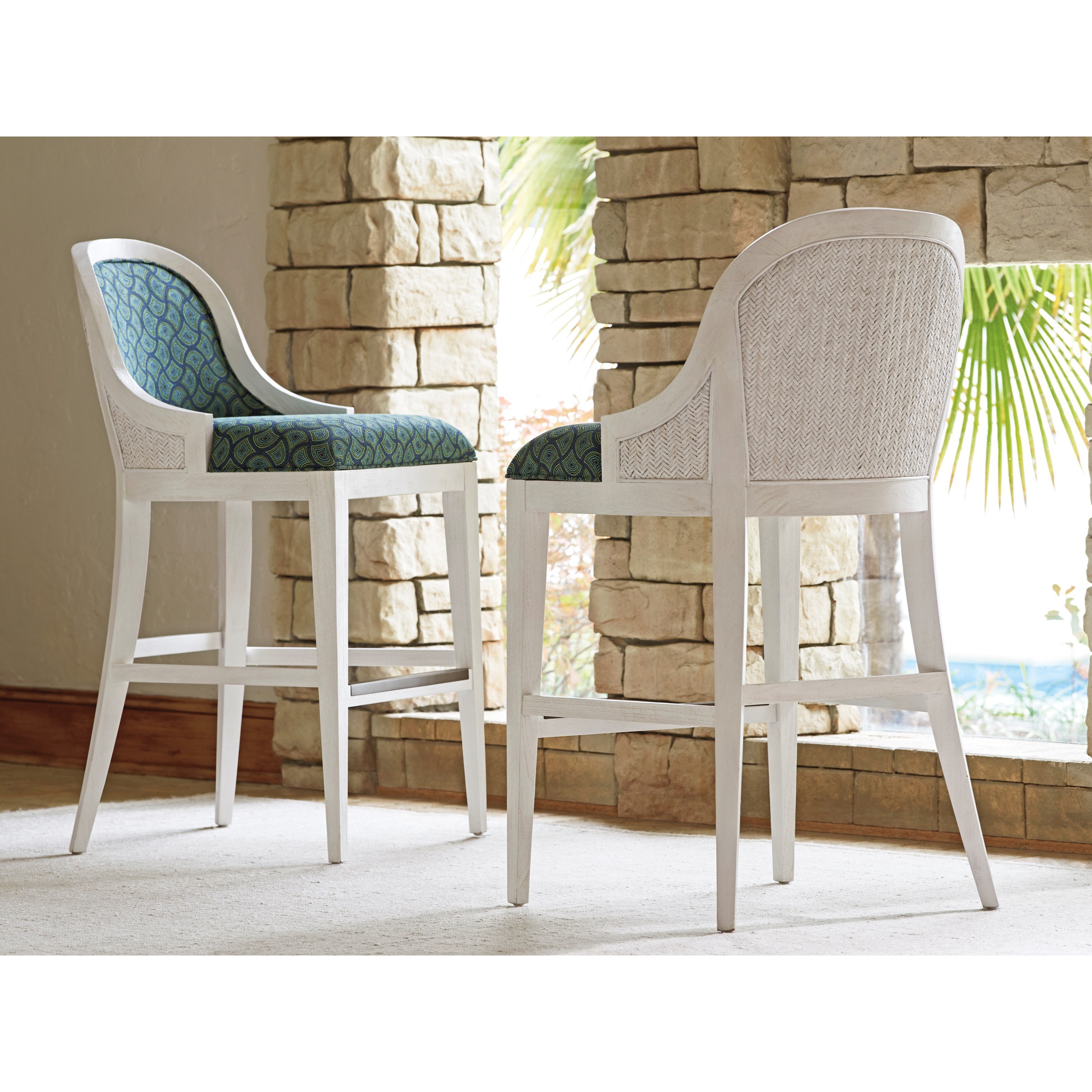 Tommy Bahama Home Ocean Breeze 570896 Lantana Wicker Bar Stool in